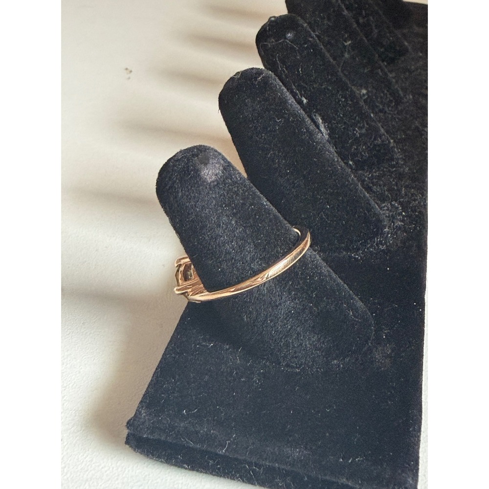 Vintage Avon Gold Tone Bypass Ring Round Yellow Citrine Colored Stone Size 7 - Picture 3 of 9